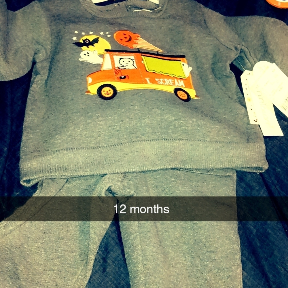 Gray Halloween Themed Baby Outfit